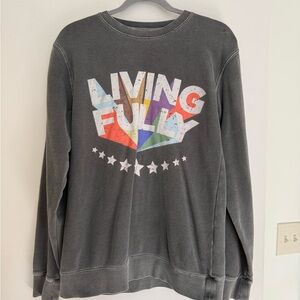 Living Fully Women's Graphic Sweater - Gray